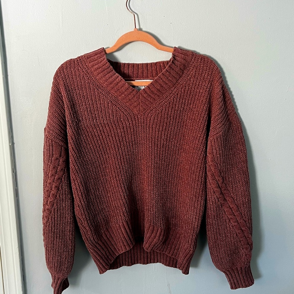 Dusty Mauve Pink Rose Sweater